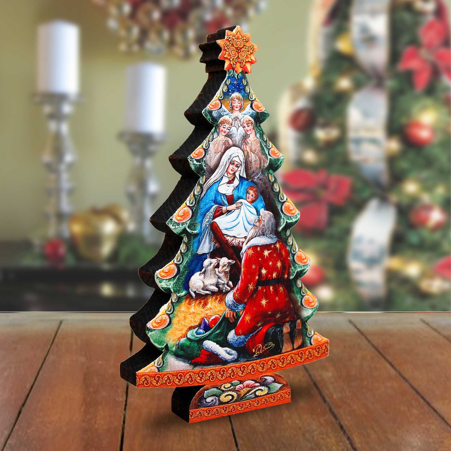 Adoration Decorated Tabletop Tree by G Debrekht - Nativity Holiday Decor - 69951